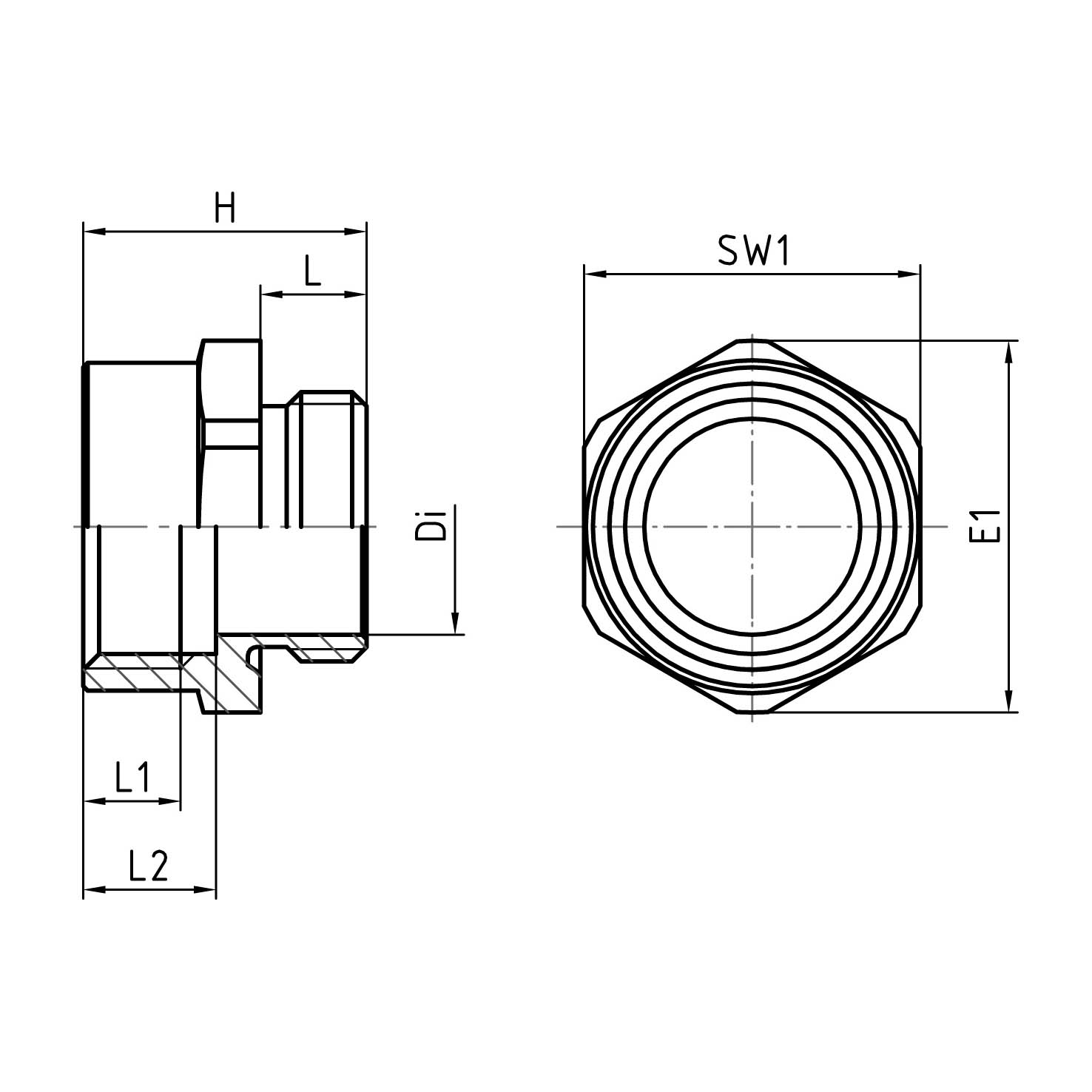 Adapter Mässing PG - Metrisk